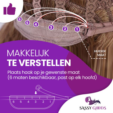 Blonde Pruik - Sassy Goods Pruiken Dames Kort Haar - Ombre - Wig - 30 cm Pruik Sassy Goods