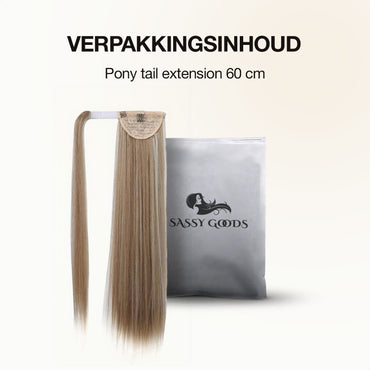 Wrap Around Ponytail Haar Extensions Paardenstaart Extension - As Blond - Steil - 60 cm Haarextensies Sassy Goods