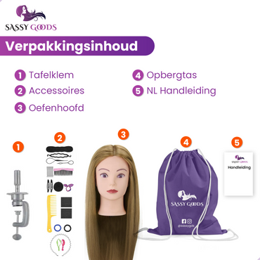 Oefenhoofd 80% Echt Haar Donkerblond