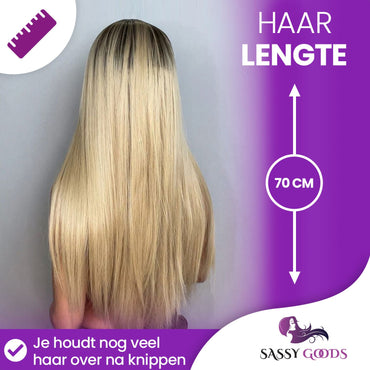 Blonde Lange Pruik Steil - 70 cm