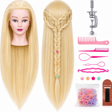Blond Oefenhoofd Kappershoofd 50% Echt Haar