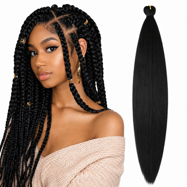 Premium zwarte hair extensions synthetisch - 65 cm