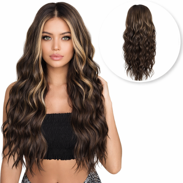 Luxe Bruine Lace Wig met Highlights