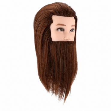 Kappershoofd - Kapperspop - Oefenhoofd Man - Bruin - 35 cm