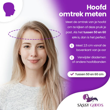 Pruik Bruin met Pony Pruik Sassy Goods