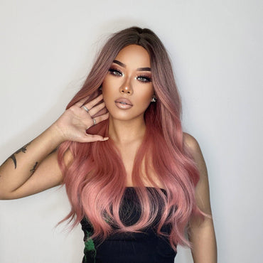 Roze Pruik - Pruiken Dames Lang Haar - Wig - 70 cm Pruik Sassy Goods