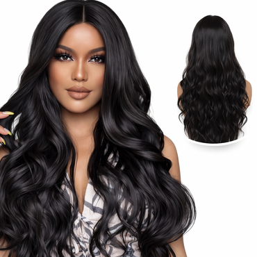 Donkerbruine Pruik Lang