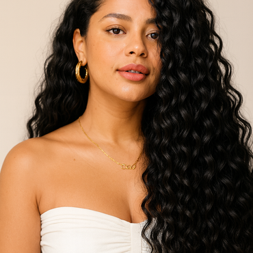 Premium zwarte clip in hair extensions krullen - 7 stuks