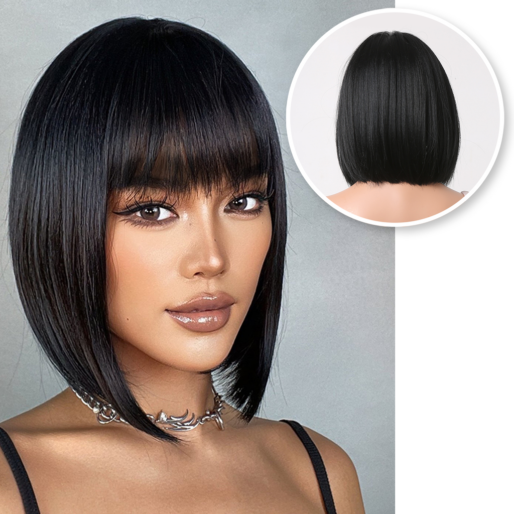 Straight online black wig