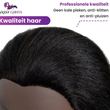 Afro Oefenhoofd 100% Echt Haar - Kappershoofd incl.