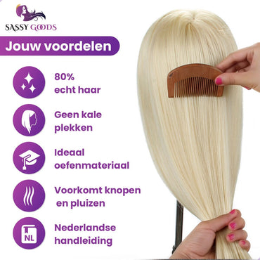 Oefenhoofd Kappershoofd Blond 80% Echt Haar Oefenhoofd Sassy Goods