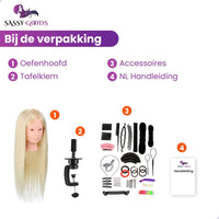 Oefenhoofd Kappershoofd Blond 80% Echt Haar Oefenhoofd Sassy Goods