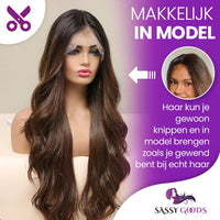 Luxe Bruine Pruik Front Lace Wig - 60 cm Pruik Sassy Goods