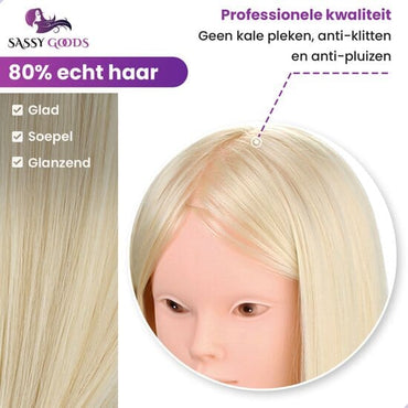 Oefenhoofd Kappershoofd Blond 80% Echt Haar Oefenhoofd Sassy Goods