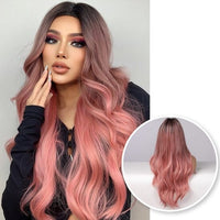 Roze Pruik - Pruiken Dames Lang Haar - Wig - 70 cm Pruik Sassy Goods