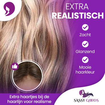 Luxe Ombre LichtBruin & Blonde Front Lace Wig - 55 cm Pruik Sassy Goods