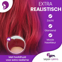 Rode Pruik Lang Haar Pruik Sassy Goods