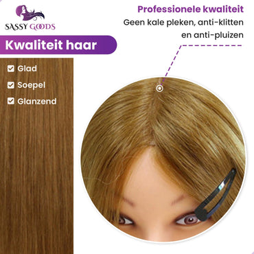 Oefenhoofd Kappershoofd 90% Echt Haar Bruin Oefenhoofd Sassy Goods