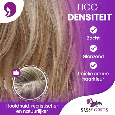 PRE-ORDER Blonde pruik met lagen - 50 cm - Sassy Goods