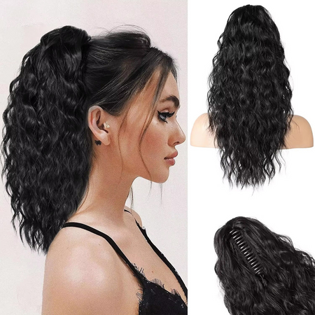 Ponytail Extensions Zwart 45 cm