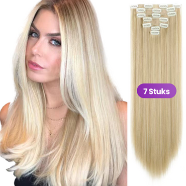 Clip In Extensions 7 Stuks - Blond Steil - 60 cm