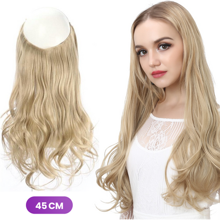 Premium Hair Extensions - Blond Golvend - Onzichtbare Scheiding - Natuurlijke Look - Hair extension - 45 cm