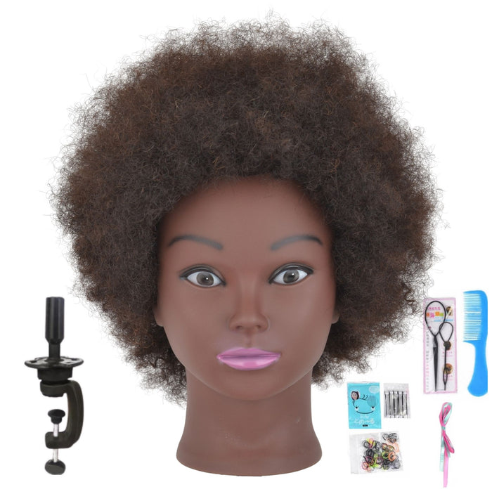 Afro Kappershoofd 100% Echt Haar - 15 cm
