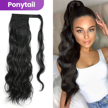 Ponytail Extension Zwart Golvend Haarextensies Sassy Goods 