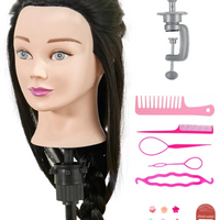 Zwart Oefenhoofd Kappershoofd 50% Echt Haar