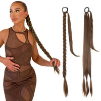 Vlecht Ponytail Extensions Bruin Haarextensies Sassy Goods 