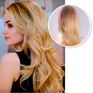 Halve Pruik - Hair Extensions Haarstuk - Ombre Blond - Half Wig - 60 cm