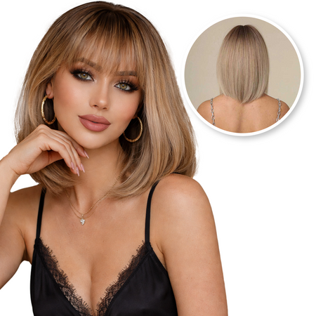 Donkerblonde Pruik Bob - 30 cm