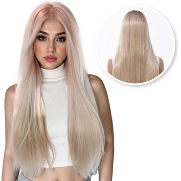 Luxe Platinum Blonde Front Lace Wig Steil