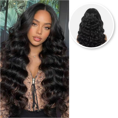 Luxe Lace Front Wig Zwart met Krullen