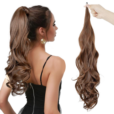 Ponytail Extensions Bruin - Hairextensions - 65 cm