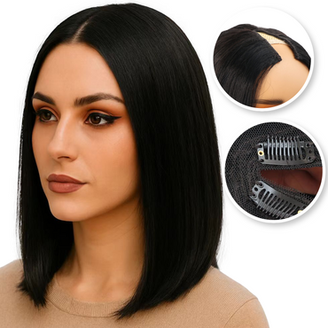 Luxe Human Hair Bob Steil V-Part Wig