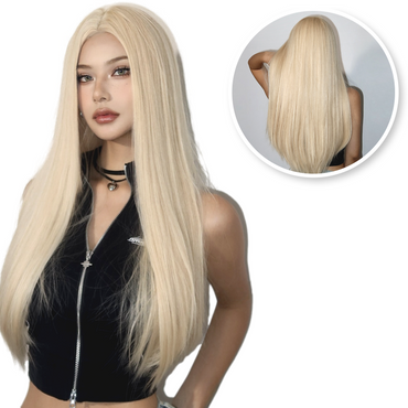 Blonde Pruik Steil - 65 cm