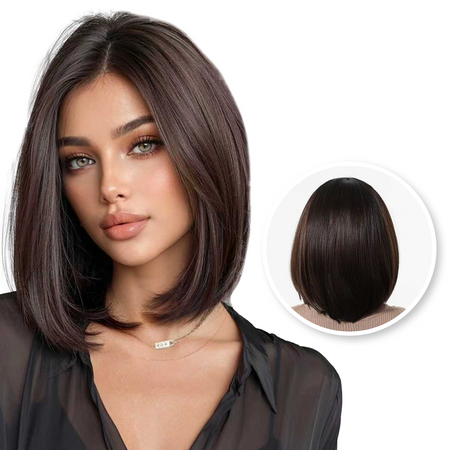 Luxe Bruine Pruik Front Lace Wig - 25 cm