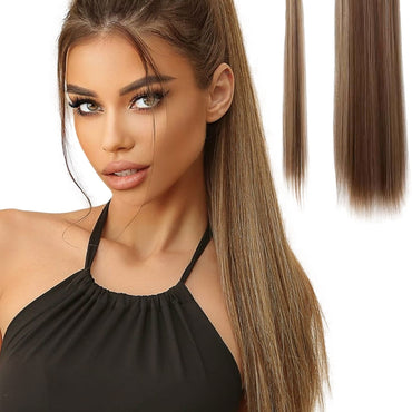 Wrap Around Ponytail Haar Extensions Paardenstaart Extension - As Bruin - Steil - 45 cm Haarextensies Sassy Goods 
