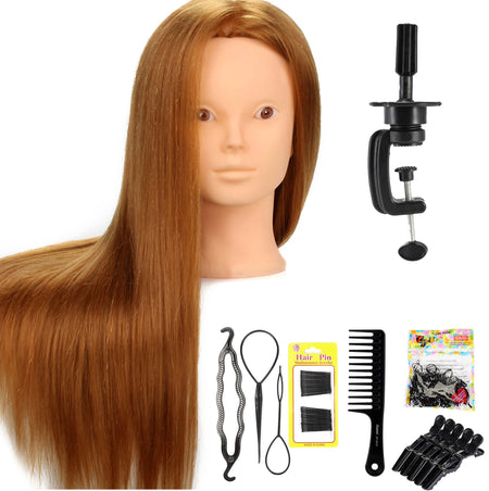 Oefenhoofd Kappershoofd Bruin 80% Echt Haar Oefenhoofd Sassy Goods 