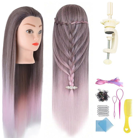 Oefenhoofd Kappershoofd Roze Donkergrijs - 70 cm Oefenhoofd Sassy Goods 
