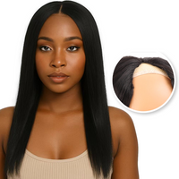 Luxe Human Hair V Part Steil Haar Zwart