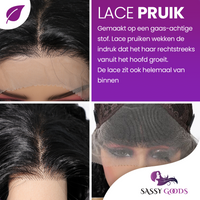 Luxe Lace Wig 13*4 Krullend Zwart Haar
