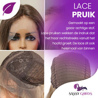 Luxe Ombre LichtBruin & Blonde Front Lace Wig - 55 cm Pruik Sassy Goods 