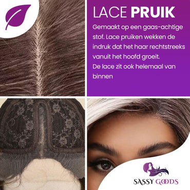 Luxe Ombre Blonde Front Lace Wig Kort Steil 35cm Pruik Sassy Goods 