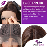 Luxe Bruine Lace Wig met Highlights