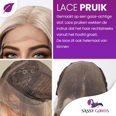 Lace Wig Licht Blond 55 cm met Lagen