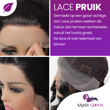 Luxe Lace Front Wig Zwart met Krullen