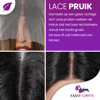 Luxe Donkerbruine Pruik Front Lace Wig - 66 cm