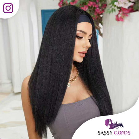 Zwarte Pruik met Zwarte Band